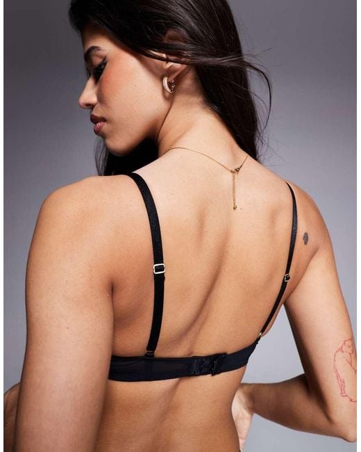 Ann Summers Black A-G Sexy Lace Padded Plunge Bra