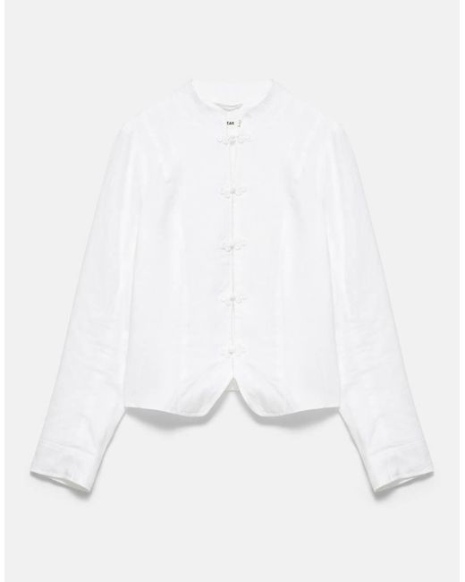 Pull&Bear Gray 100% Linen toggle Jacket