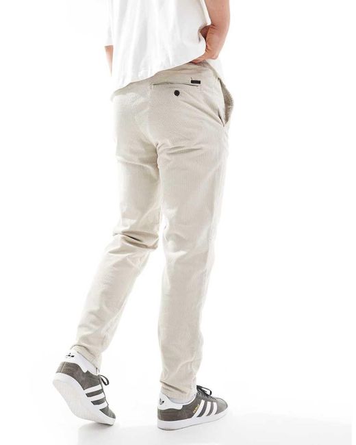 Only & Sons White Tapered Cord Trouser for men