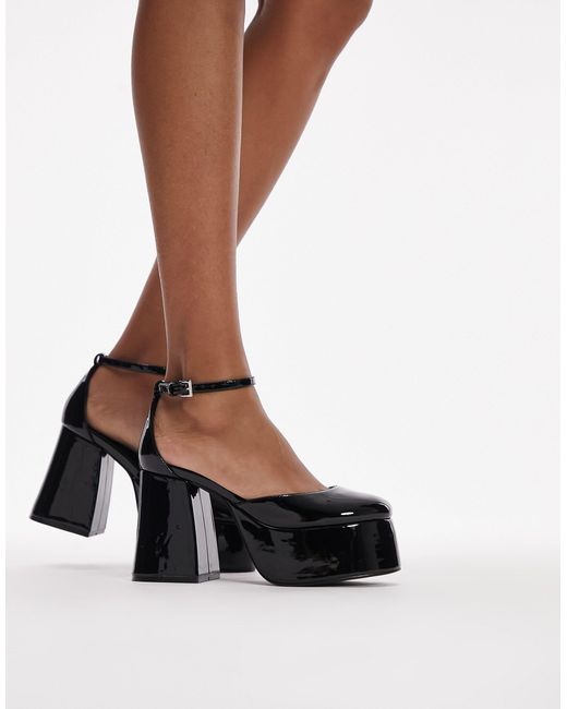 Stacey - scarpe con tacco nere con plateau e punta arrotondata di TOPSHOP  in Bianco | Lyst