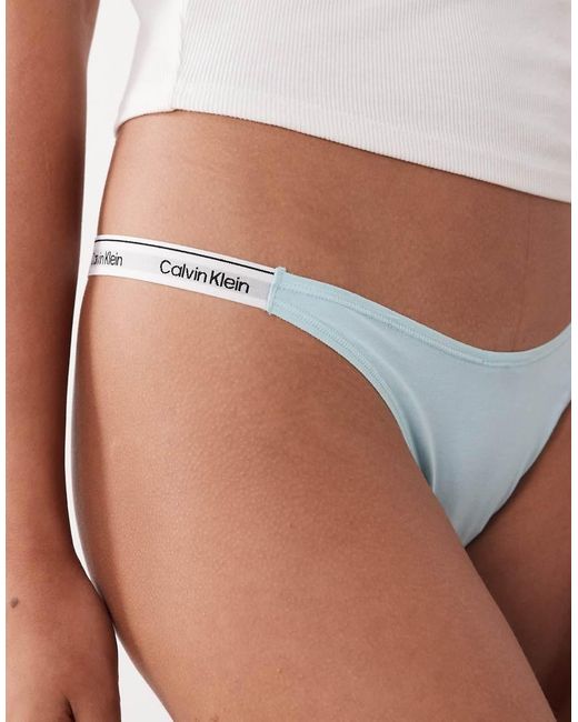 Calvin Klein Brown Icon Logo Dipped String Thong