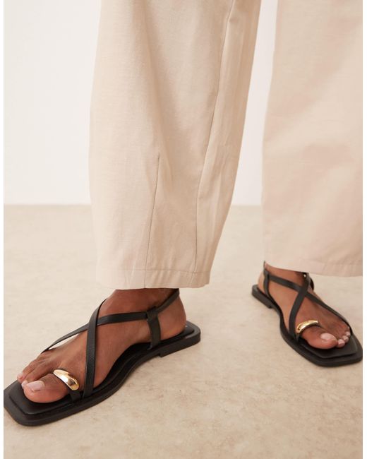 ASOS Natural Linen Blend Barrel Leg Trouser
