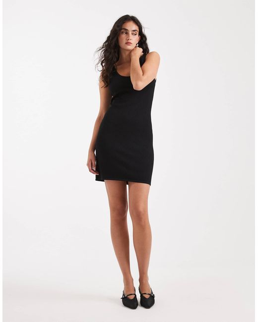 Calvin Klein Black Fine Knit Cross Back Mini Dress