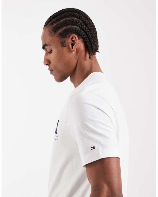 Tommy Hilfiger White Chest Graphic Regular Fit T-Shirt for men