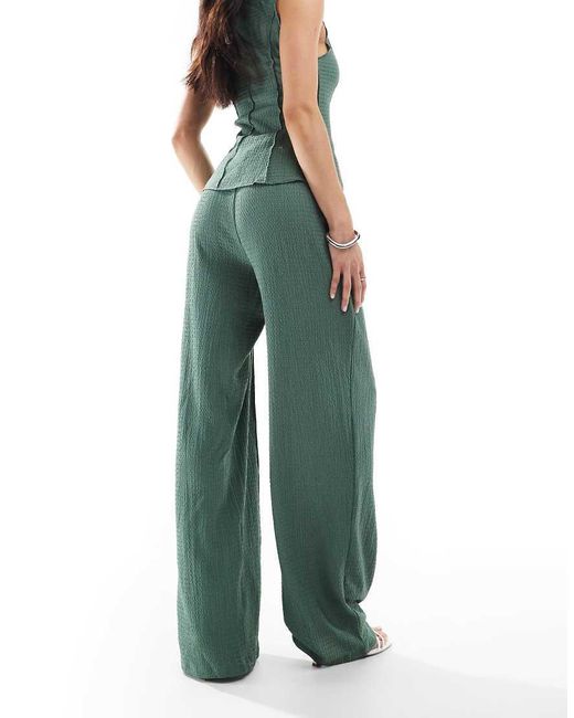 Vero Moda Jersey Broek Met Textuur En Naad Aan De Voorkant in het Green