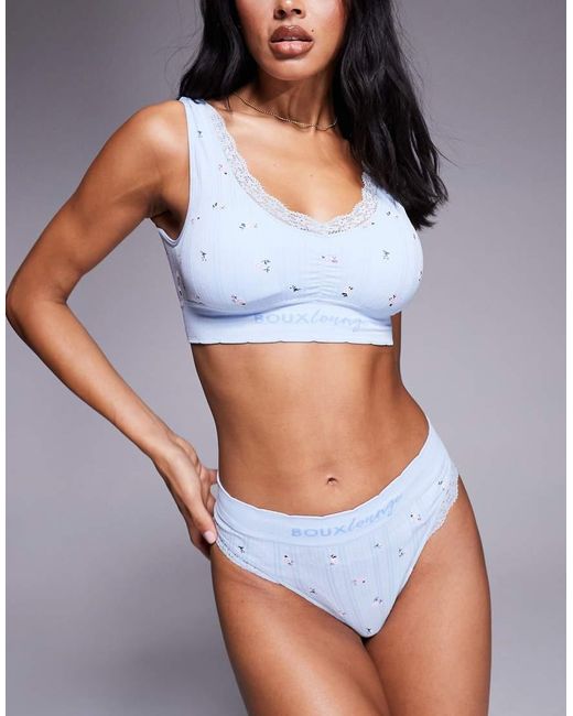 Boux Avenue White Printed Pointelle Thong