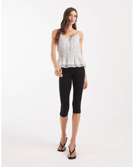 Vero Moda White Smilla Chiffon Cami Top With Elasticated Waist