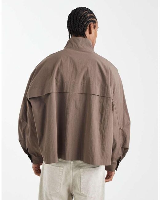 ASOS Brown Oversized Track Jacket for men