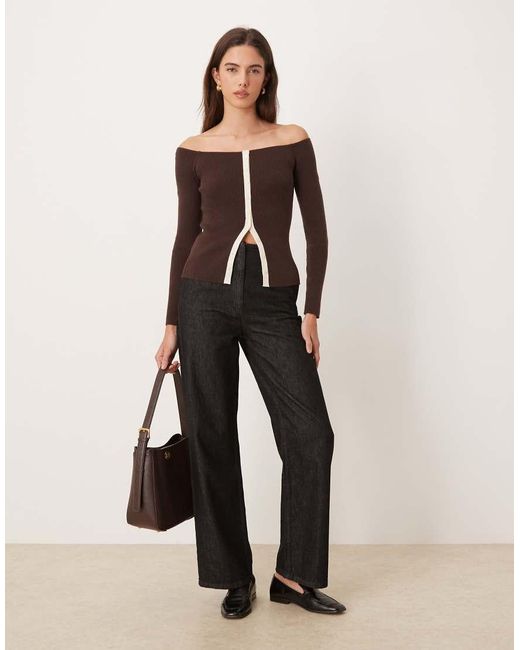 Abercrombie & Fitch Black Off Shoulder Top