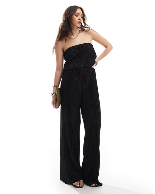 Pantalones Negros Plisados De Pernera Ancha De (Parte De Un Conjunto) 4th & Reckless de color Blue