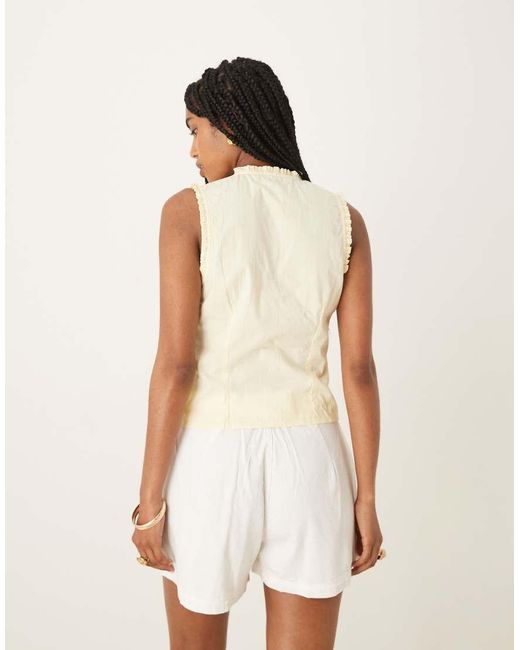Motel Natural Yara Pintuck Sleeveless Blouse