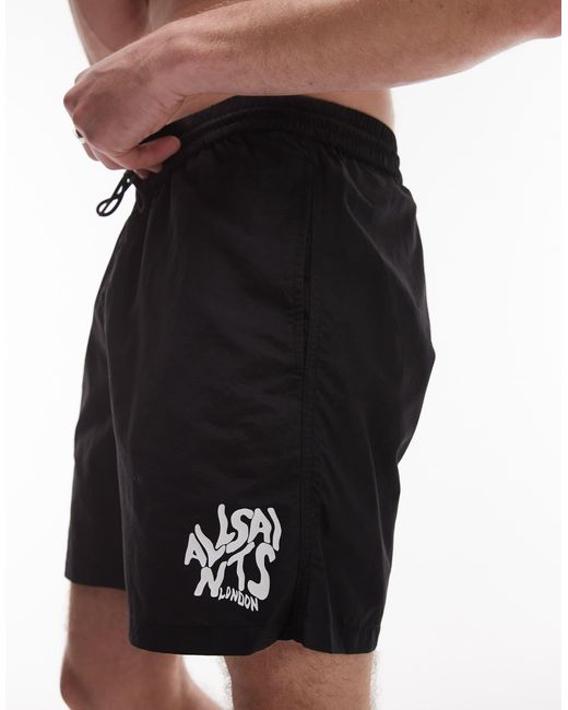 AllSaints Black Orlando Swimshort for men