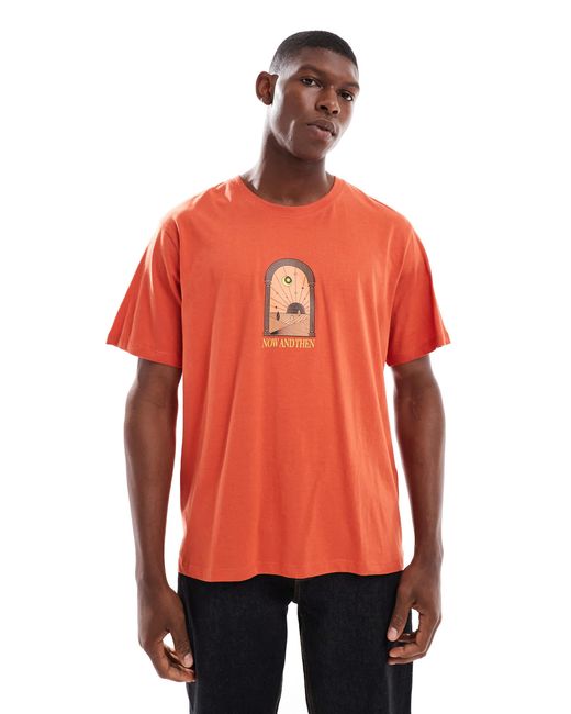 Jack & Jones – oversize-t-shirt in Orange für Herren