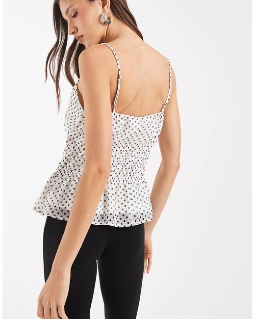Vero Moda White Smilla Chiffon Cami Top With Elasticated Waist