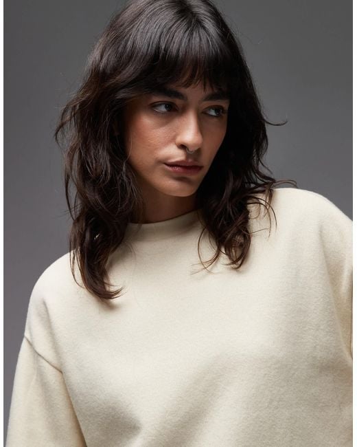 ASOS Natural Supersoft Split Hem Sweatshirt