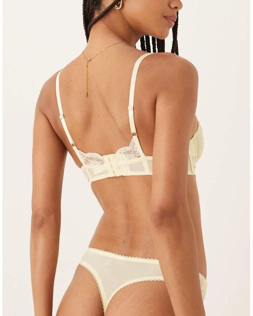 KAT THE LABEL Yellow Arabella Lace Thong