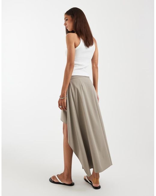 ASOS Natural Asymm Tailored Skirt