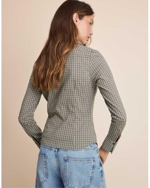 Stradivarius Blue Basic Fitted Shirt