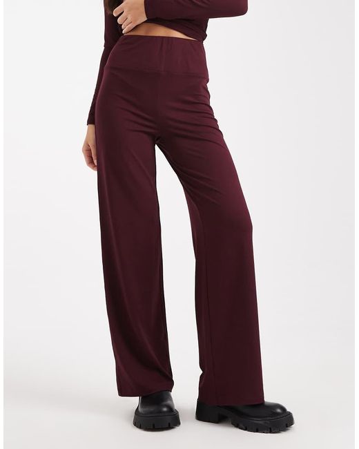 Miss Selfridge Purple Sculpted Wide Leg Pants