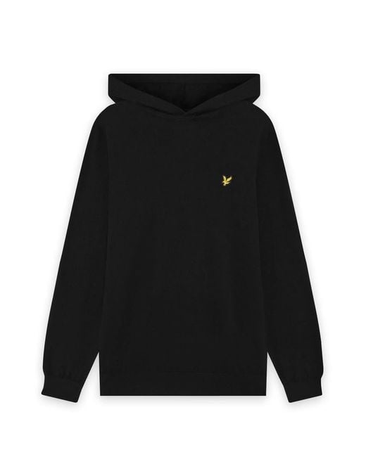 Lyle & Scott Black Mid Knits Golf Pullover Hoodie for men
