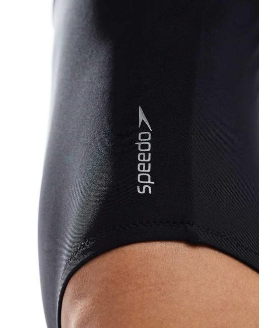 Speedo Blue Swimsuit Solid Highneck Swimsuit