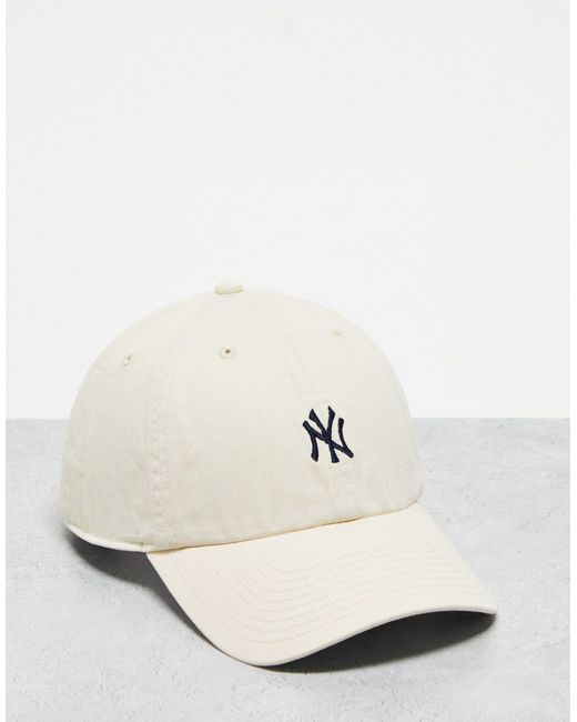 '47 White Ny Yankees Clean Up Cap With Mini Logo