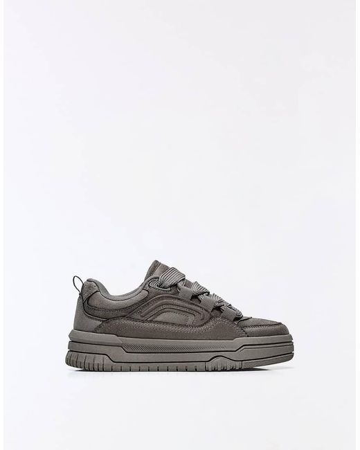 Bershka Gray Chunky Skate Trainers