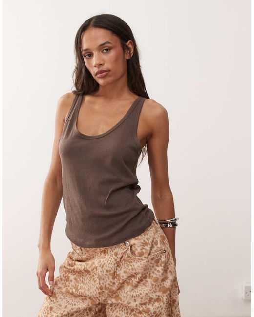 Weekday Brown Vest Top