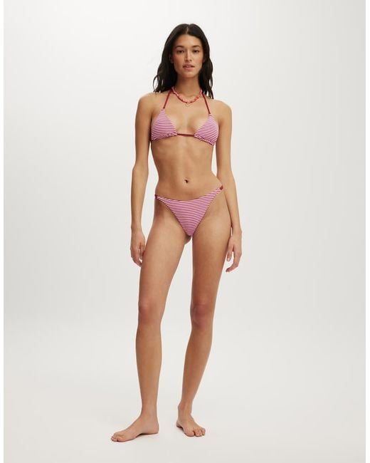 Cotton On Red Micro String Triangle Bikini Top