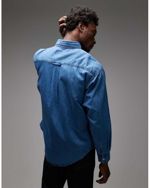 Carhartt Blue Lucas Long Sleeve Denim Shirt for men