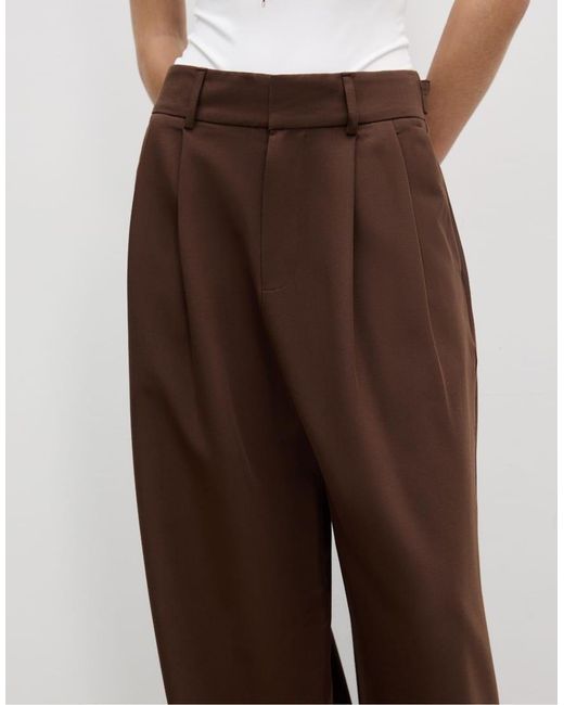 Stradivarius Brown Super Wide-leg Adjustable Trousers