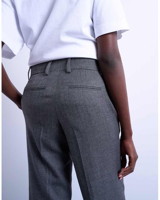 TOPSHOP Ruimvallende Broek Met Lage Taille En Rechte Pijpen in het Blue