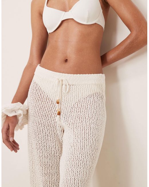 Abercrombie & Fitch Natural Swim Sheer Knitted Trouser