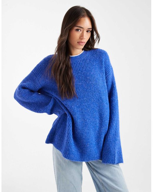 4th & Reckless Blue – gerippter oversize-pullover