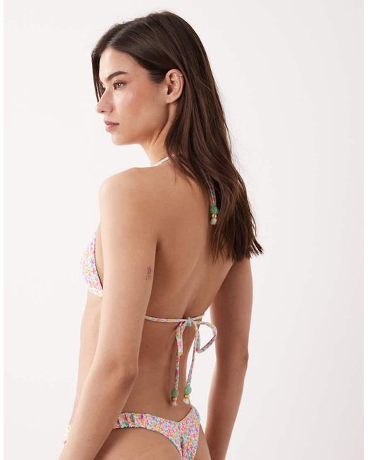Kulani Kinis Pink Field Trip Triangle Bikini Top