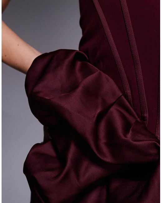 River Island Purple Corseted Ruffle Hem Mini Dress