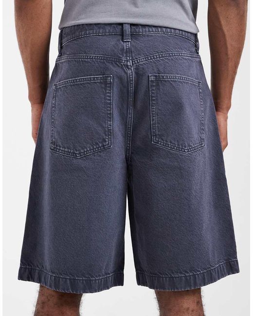 ASOS Blue Loose Denim Jorts for men