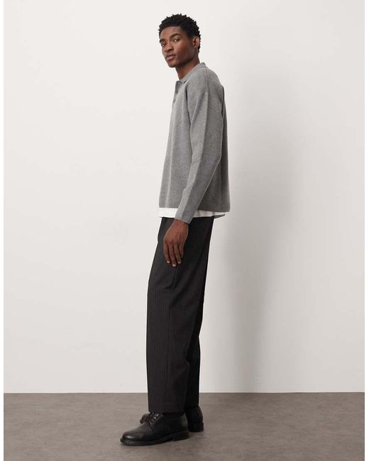 ASOS Black Smart Pleated Oversized Tapered Trousers for men