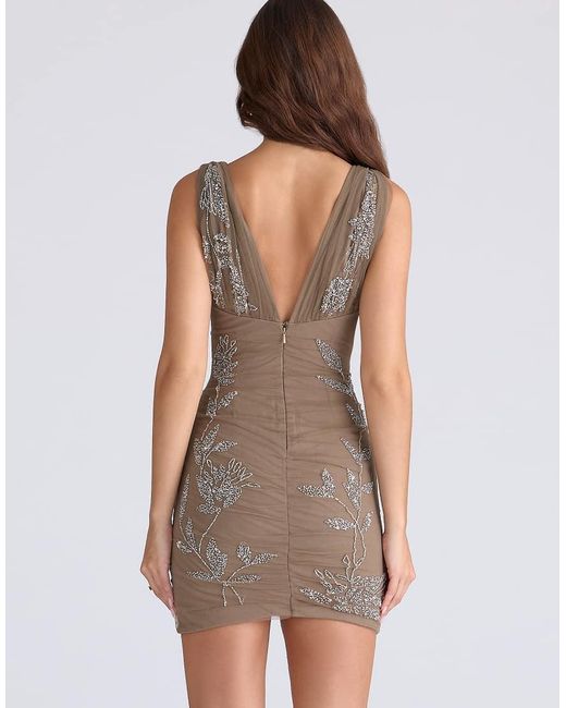 House Of Cb Brown Iolana Tulle Hand Embellished Mini Dress