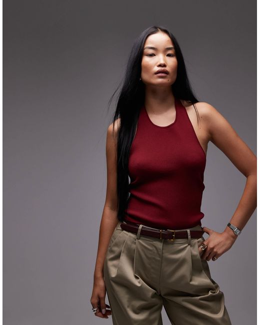 Mango Black Compact Knit Halterneck Top