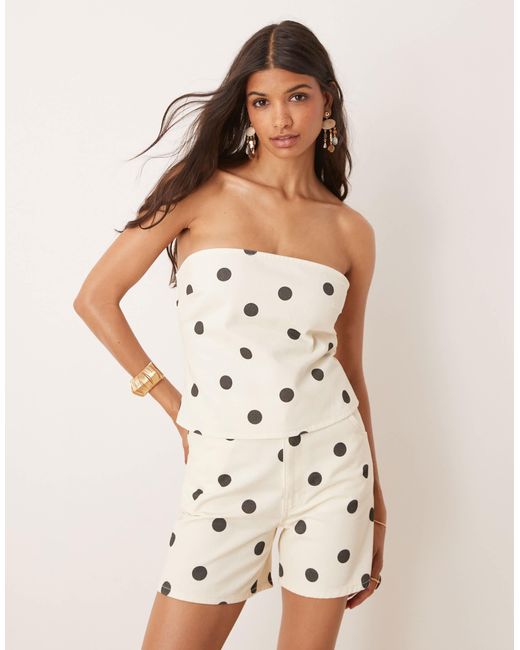 ASOS White Bandeau Denim Top