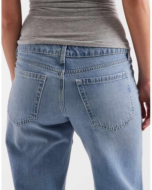 Hollister Blue Low Waist Ripped baggy Jeans