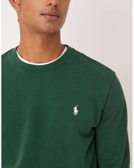 Polo Ralph Lauren Green Icon Logo Double Knit Sweatshirt for men