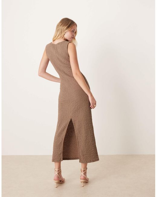 Mango Natural Textured Sleeveless Midi Dress