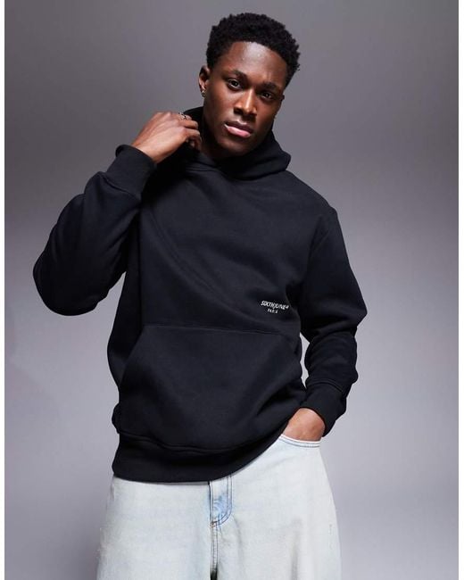 Sixth June Black French Motif Back Print Hoodie for men