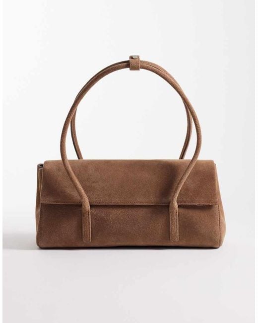Mango Brown 100% Suede Shoulder Bag