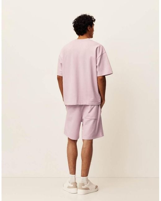 Pull&Bear Pink Bermuda jogger With Logo for men