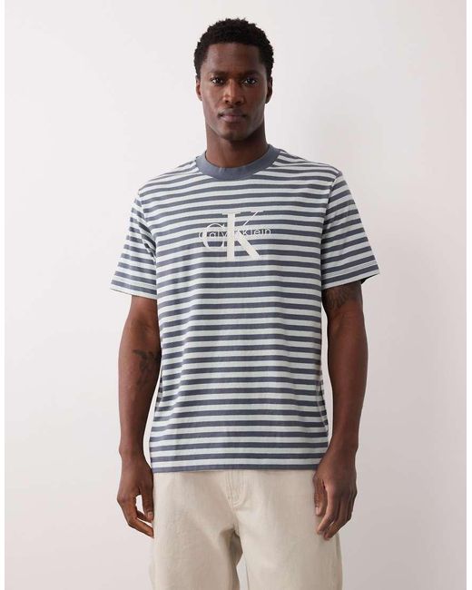 Calvin Klein Gray Monologo T-shirt for men