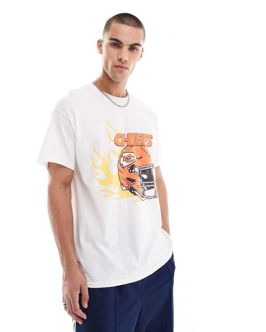 ASOS Blue Unisex Oversized License T-shirt With Nfl Kansas City Chiefs Prints