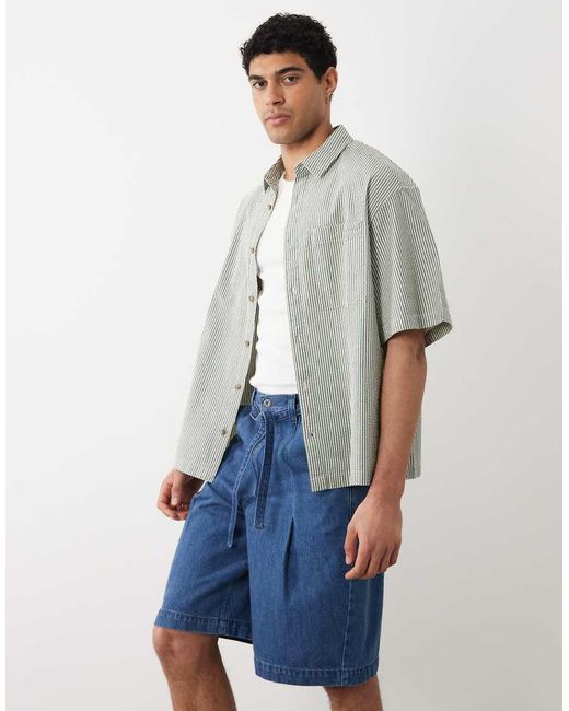 ASOS Blue Loose Denim Jorts for men